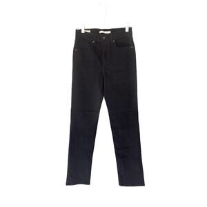 Levi's Premium Soft Black 724 Modern Basic High Rise Slim Straight Jeans Size 25